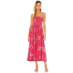 Free People Pink Floral Midi Dress